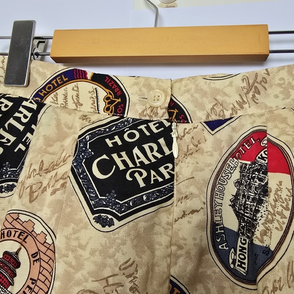 Vintage Diane Von Furstenberg Rare Print Pencil Skirt Beige Designer Size 6 - Picture 6 of 10